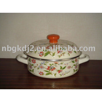 porcelain enamel seafood cookware with metal lid